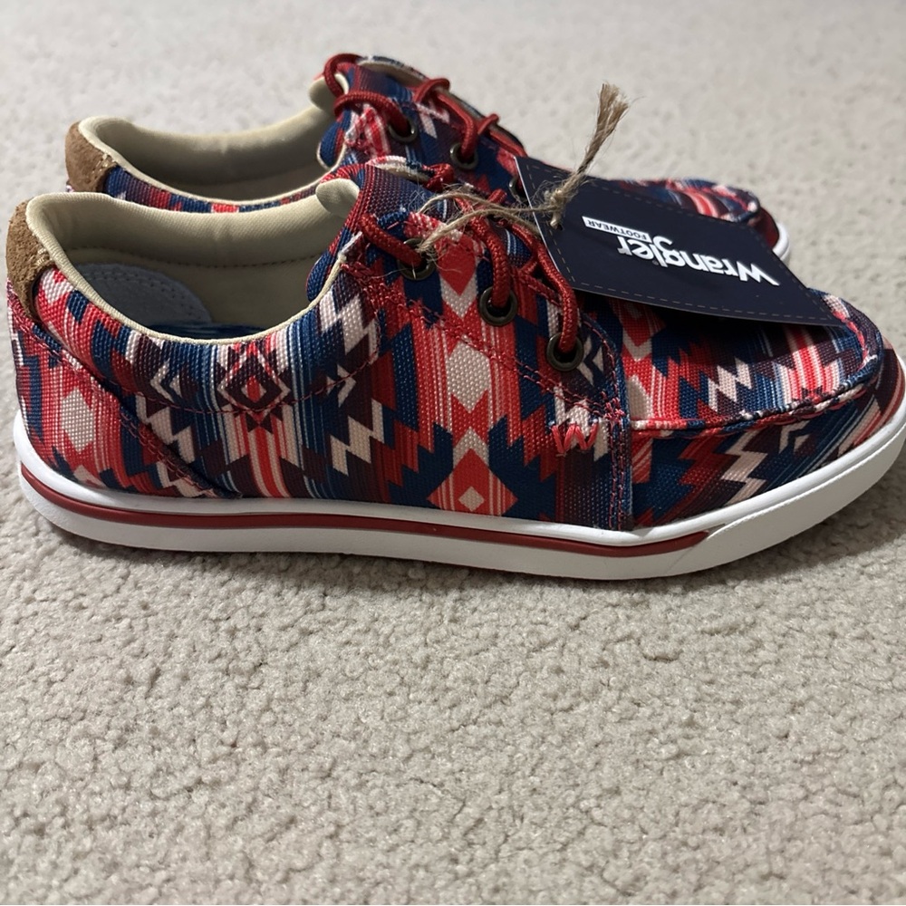 Wrangler WomensSize 6.5M Red Ombre Aztec Print Low Top Casual Shoes KWC0021 NEW - Picture 6 of 11